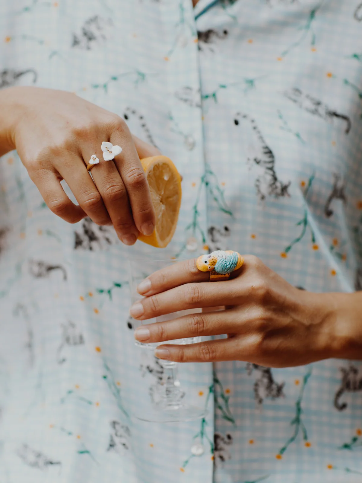 Bague FaceToFace bougainvillier blanc - Image 5