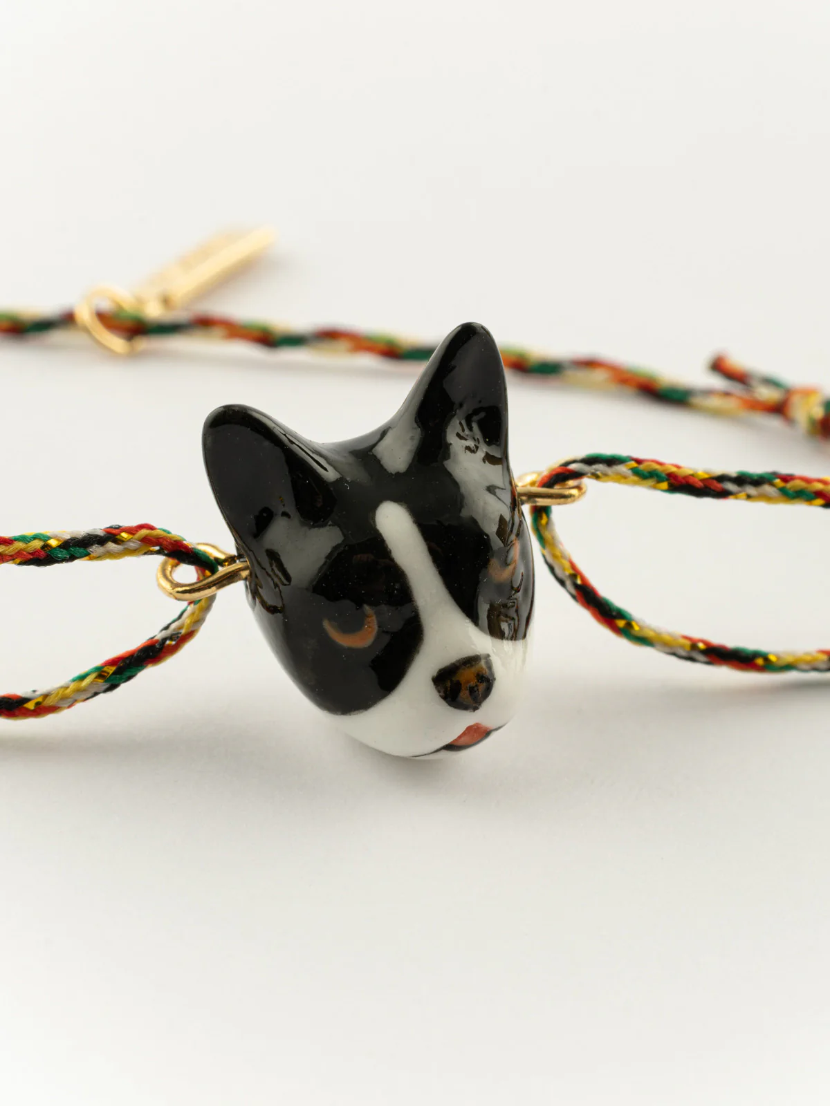 Bracelet cordon multicolore bouledogue - Image 3