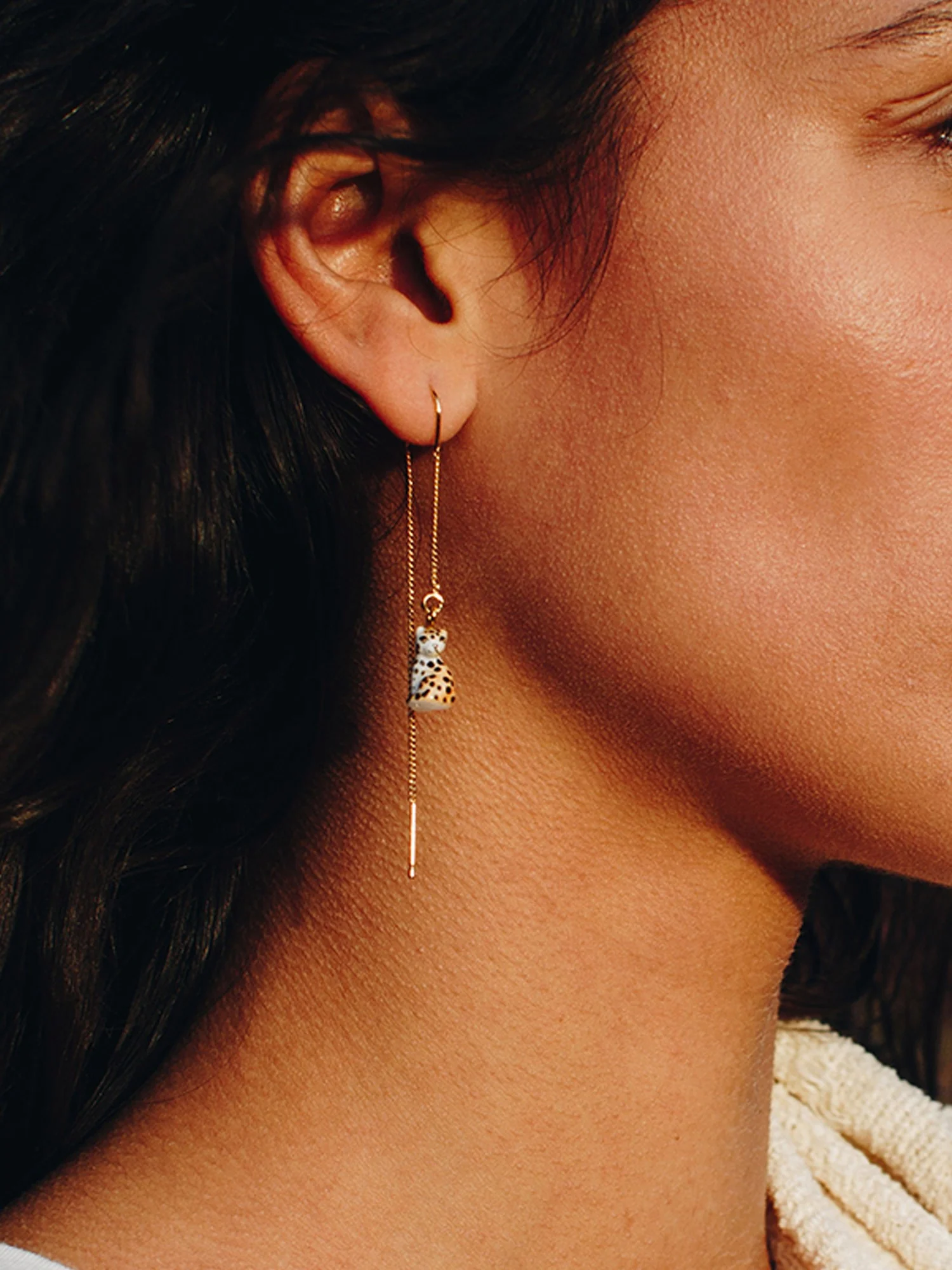 Longues boucles d'oreilles léopard - Image 3