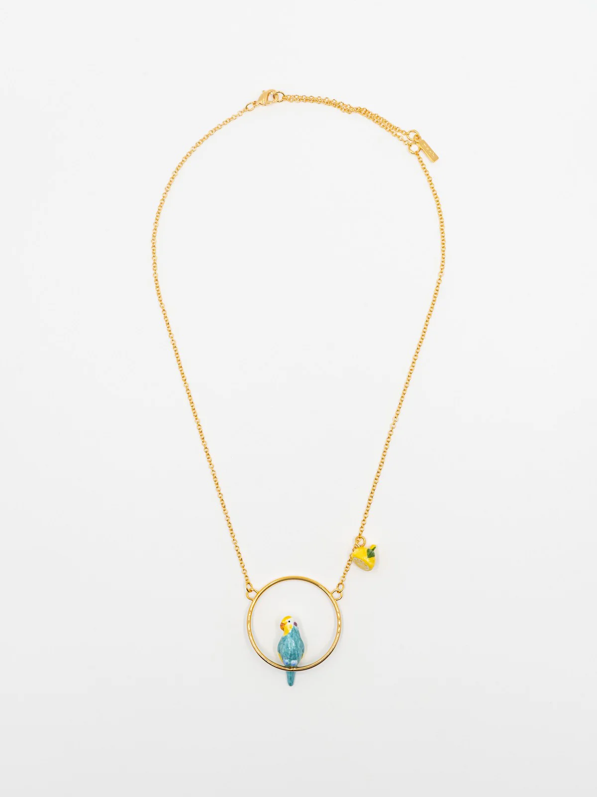Collier rond perruche bleue et citron - Image 6