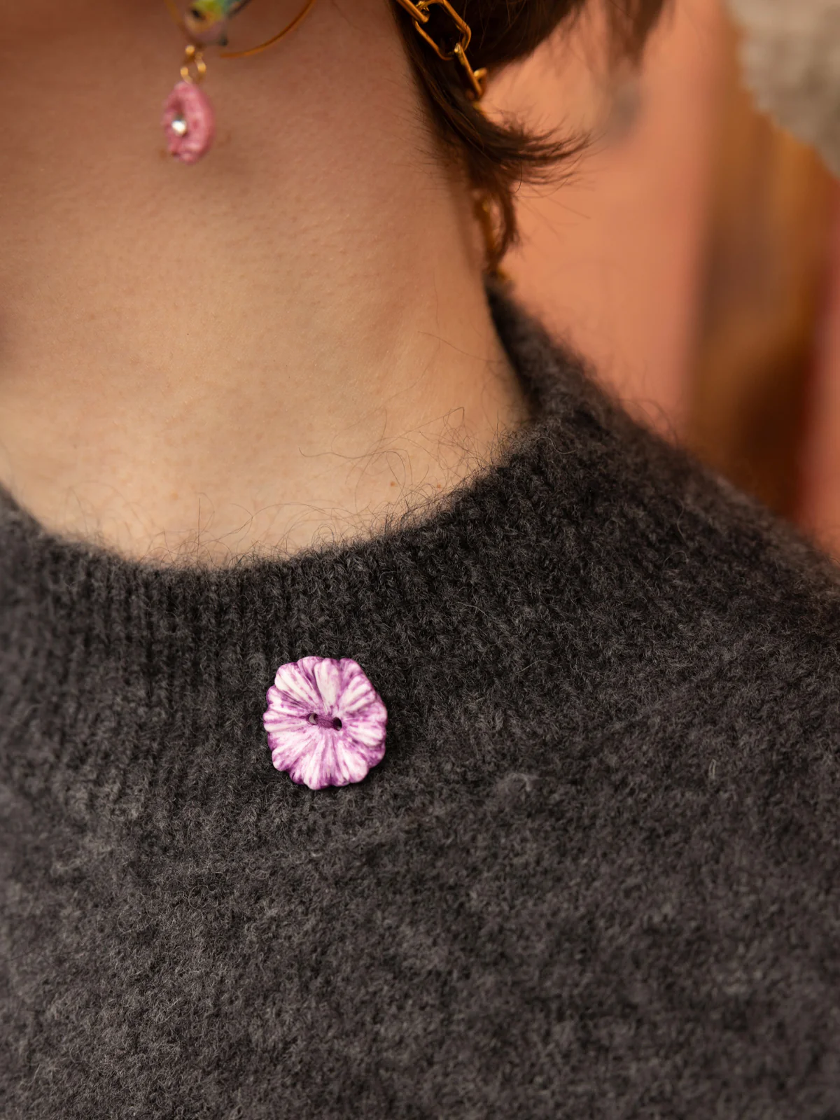 Pull en maille avec oiseau brodé - Image 5