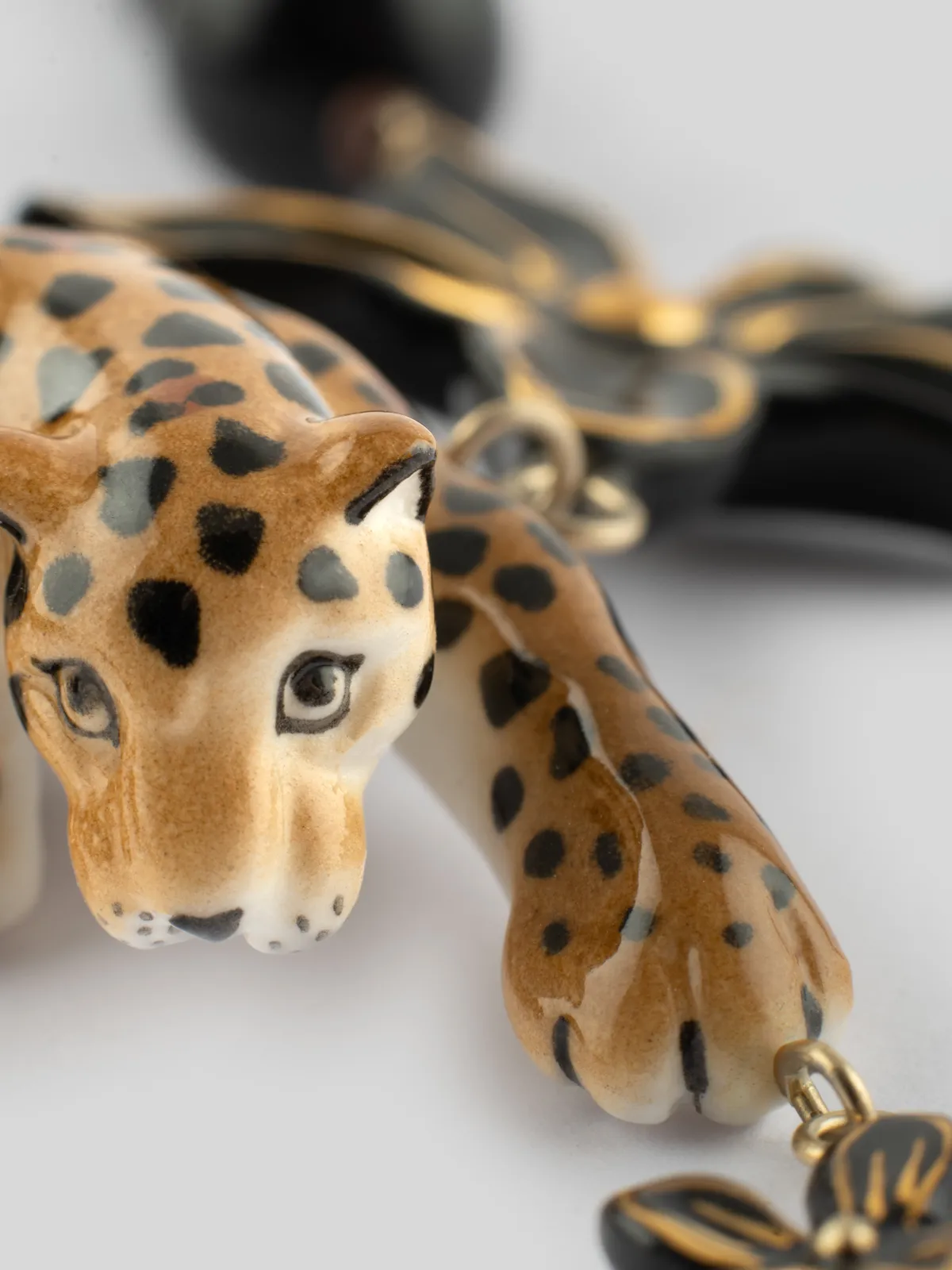 Collier Léopard, fleur et perles - Image 6