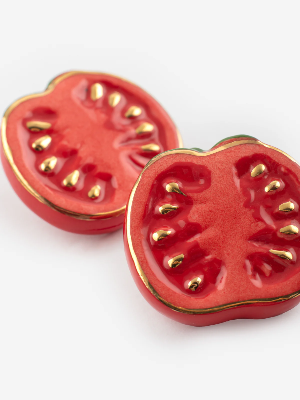 Boucles d'oreilles puces -  Maxi tomate - Image 4
