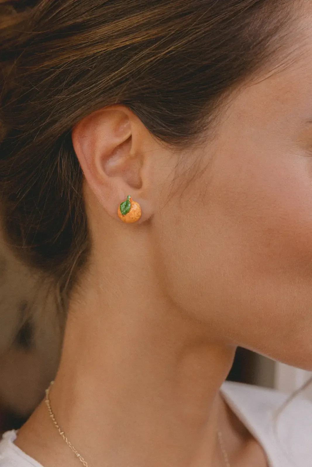 Boucles d'oreilles puces - orange - Image 3