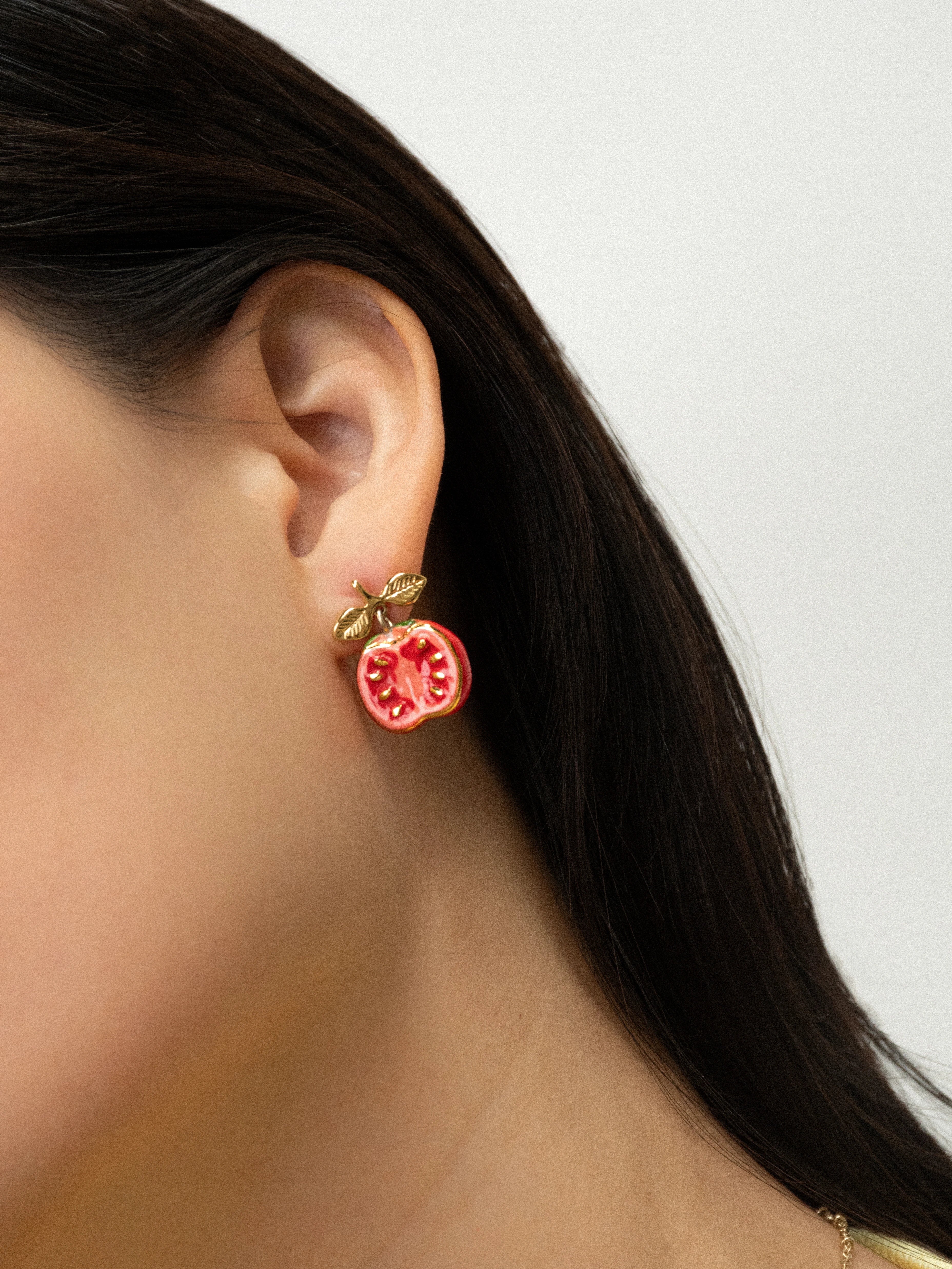 Boucles d'oreilles puces - tomate - Image 4