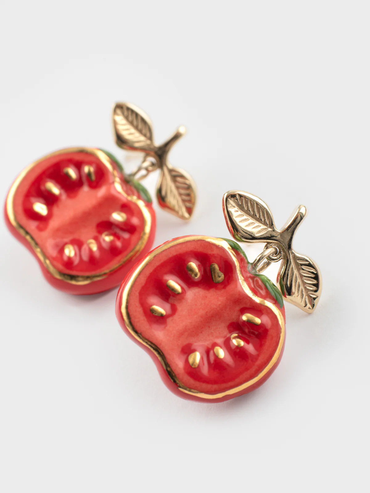 Boucles d'oreilles puces - tomate - Image 5
